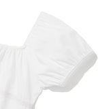 KIRSH PLAIN LACE SQUARE NECK BLOUSE - WHITE