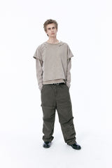 DAMAGE LAYERED L/S TEE (BEIGE)