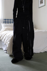Layered brushed banding pants