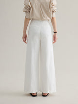 loose-fit high-waisted straight denim pants