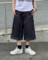 Beto Studded Bermuda Denim Pants
