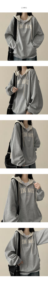 Diner Patch Embroidery Semi-Zipup Hood