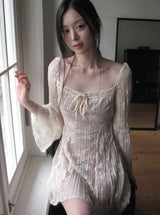 [ nude base ] nostalgia lace antique dress