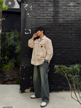 Dying patch carpenter denim