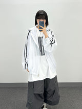 mesh track hooded jacket
