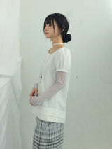 DotTexture Lace Line Mini Dress