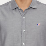 MON AKITA - Satori Men Short Sleeve Shirt Grey