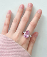 Pink water drop Ring