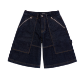 25SS ZIPPER DETAIL DENIM SHORT PANTS DARK BLUE