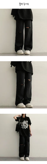 [Basic, Long/S~2XL] [Summer Long Pants!] ウェルニーカッティングウエストベンダブルデニムパンツ