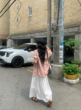 Saku Pure Lace Banding Long Skirt