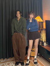 ハイネックハーフジップアップニット 5COLOR