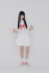 リボンロゴスリムフィットTシャツ