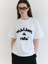 メゾン ド ロラ エンブロイダリー ルーズフィット Tシャツ ホワイト