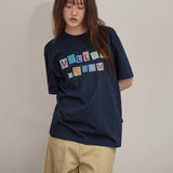 MELLOW DREAM チェックレターハーフTシャツ