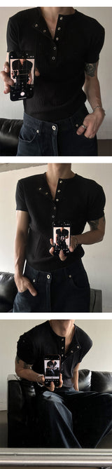 [S/S] High ribbed henry neck half knit(3color)