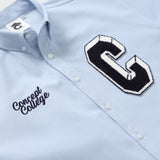 Navy C Patch Light Blue Denim short-sleeved Shirt [Unisex]