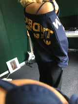 ホルターネック オフショルダーTシャツ オフショルダー レタリングスウェットシャツ