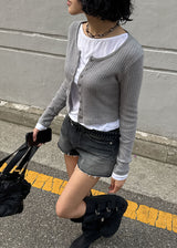 RIB U-NECK CARDIGAN