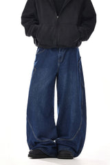 Vintage Deconstructed Loose Wide Jeans