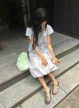アーシェ チェック フリル 半袖ブラウス
