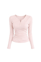 [Best!] Button ribbed t-shirt