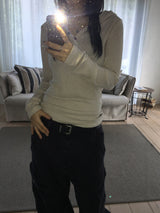 [ee] rib Button Hoodie