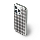 m checkered epoxy bumper case (silver / black)