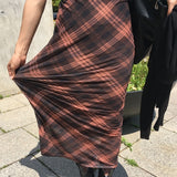 クレイレチェックスリムフィットバストビスチェスリーブレスドレス 1 カラー