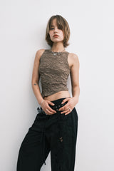 wrinkle top (brown)