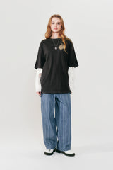 MELTING CHERRY PIGMENT WASHING T-SHIRT - CHARCOAL