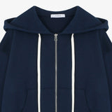 Short Hooded Zip Up Navy