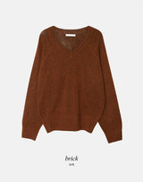 Basic Wool V-neck Loose Knit (5color)