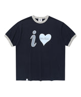 I LOVE MUSIC リンガー半袖Tシャツ ネイビー(CV2FMUT547A)