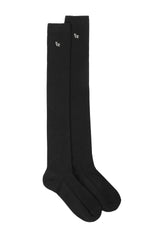 tht rib over knee socks - black  