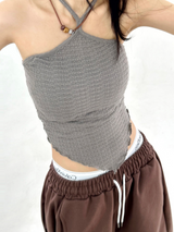 UNIQUE HALTER BUCKLE STRAP SLEEVELESS🤍💚🖤 - 3 COLORS