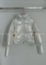 Glossy Two-Way Cropped Short Padded Jacket