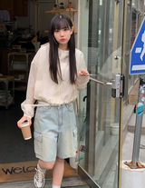 カーゴデニムバミューダハーフパンツ