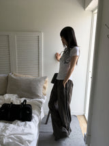 ドゥードゥルタトゥープリンティングスリムショートスリーブTシャツ