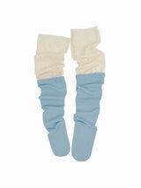 LACE LAYERED OVER KNEESOCKS / SKY BLUE