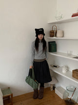 Kahome Peach Fuzz Stripe Layered Hoodie