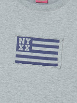  NYX FLAG APLIQUE TEE GREY