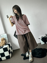 Frendi Cotton Multi Over Long Bermuda Pants 5 Color 