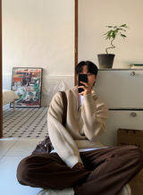 All Day High Neck Modal Semi-Zip-Up Knit