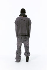 DAMAGE LAYERED L/S TEE (CHARCOAL)