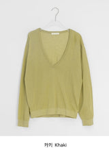 Otsuri Loose-Fit Summer Deep V-Neck Knit