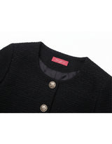 Basic Round neck Tweed Setup black