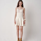 Punching Tiered Dress (Cream)