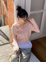 #Wish Eyelet Hood Wave Knit Cardigan (3color)