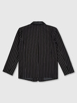 Circle Leather Patch Blazer (Black Stripe)